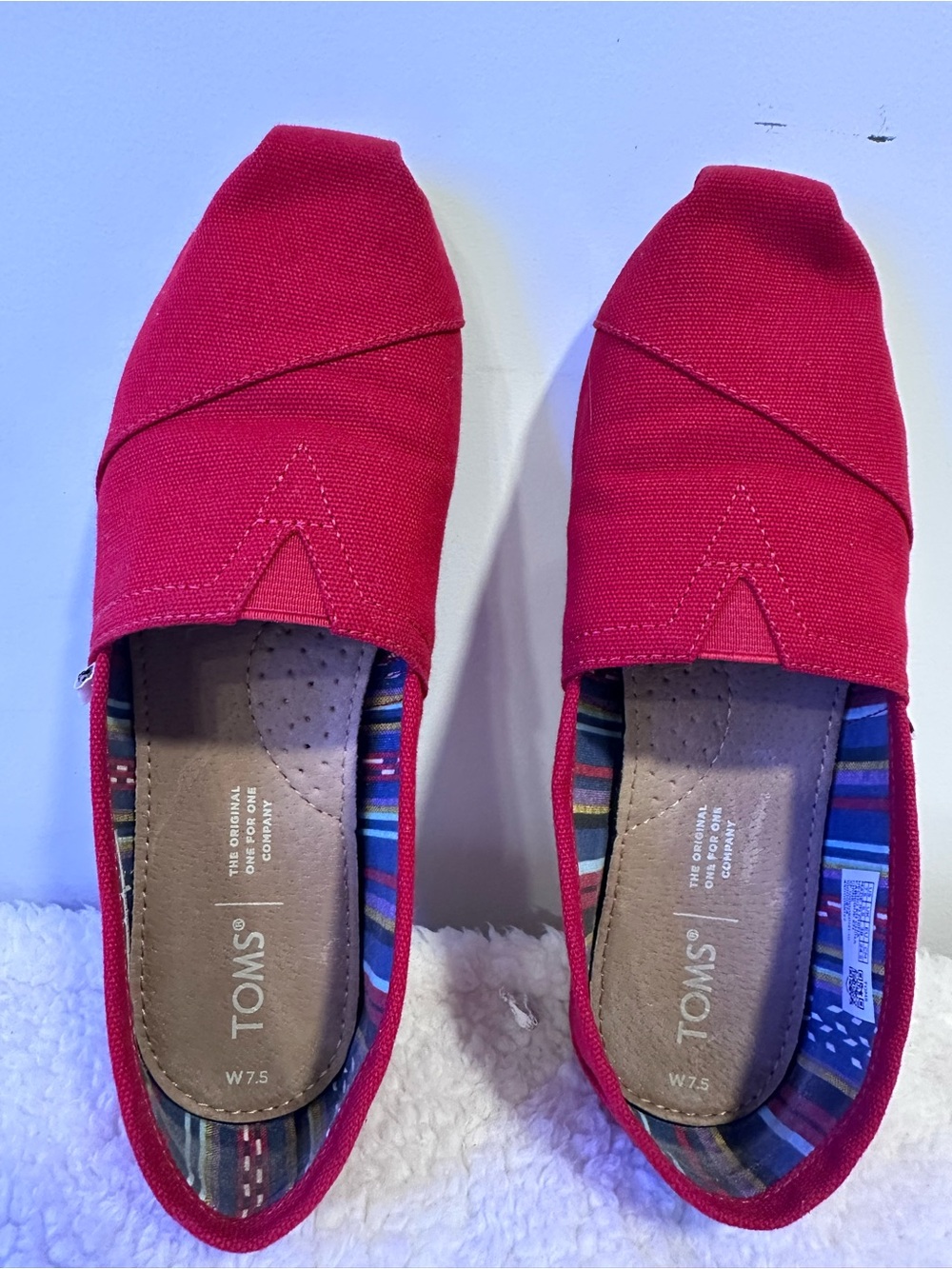 Toms Women's Canvas Slip-On Flats in Bright Red